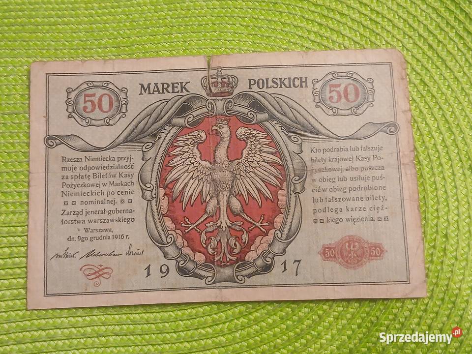 banknot polski 50 000 marek polskich z 1917r Łomża