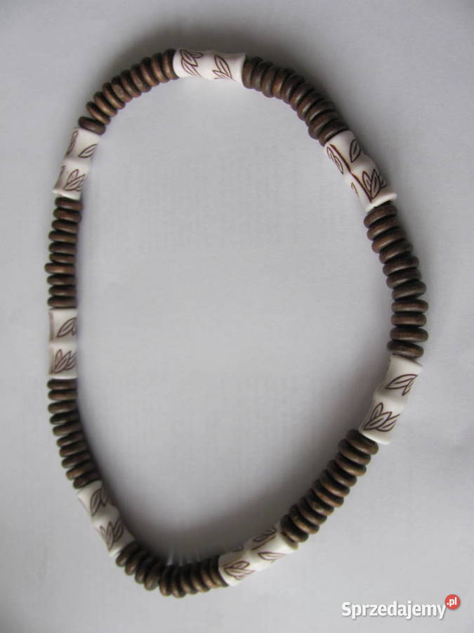 Naszyjnik Koralikowy Mężczyzn BiałoBrązowy Uniseks Zamość