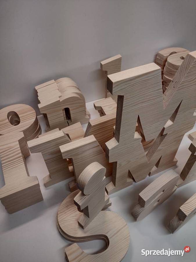 litery drewniane Inicjały ślubne wesele ślub Litery 3D Litery 3D Łódź