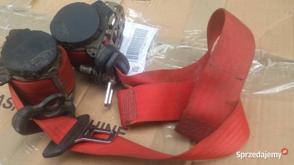 stare pasy bezpieczeństwa czerwone fiat uno