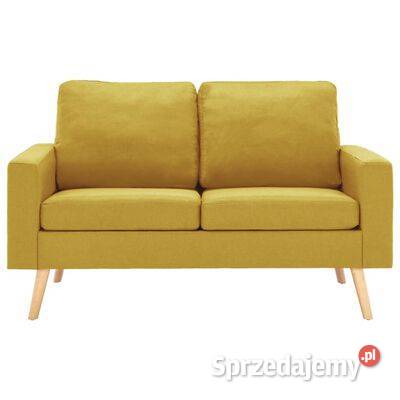 vidaXL 2osobowa sofa żółta tapicerowana Sofy i kanapy Warszawa