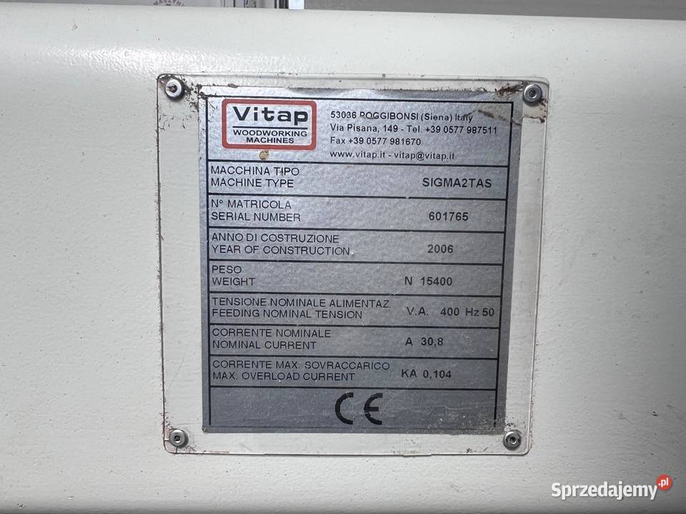 Wiertarka przelotowa Vitap Sigma 2TAS Produkcja Juszczyn