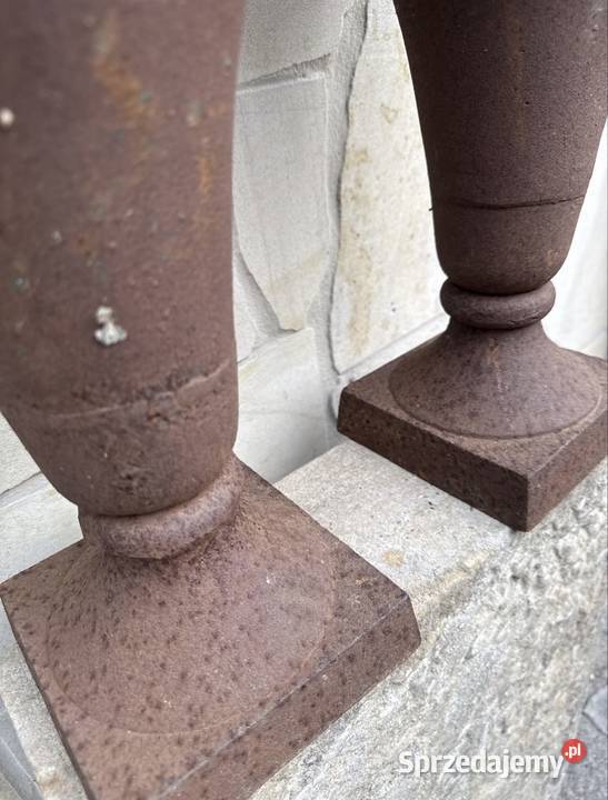 Stara donica wazon z żeliwa doniczka komplet Bystrzyca Kłodzka