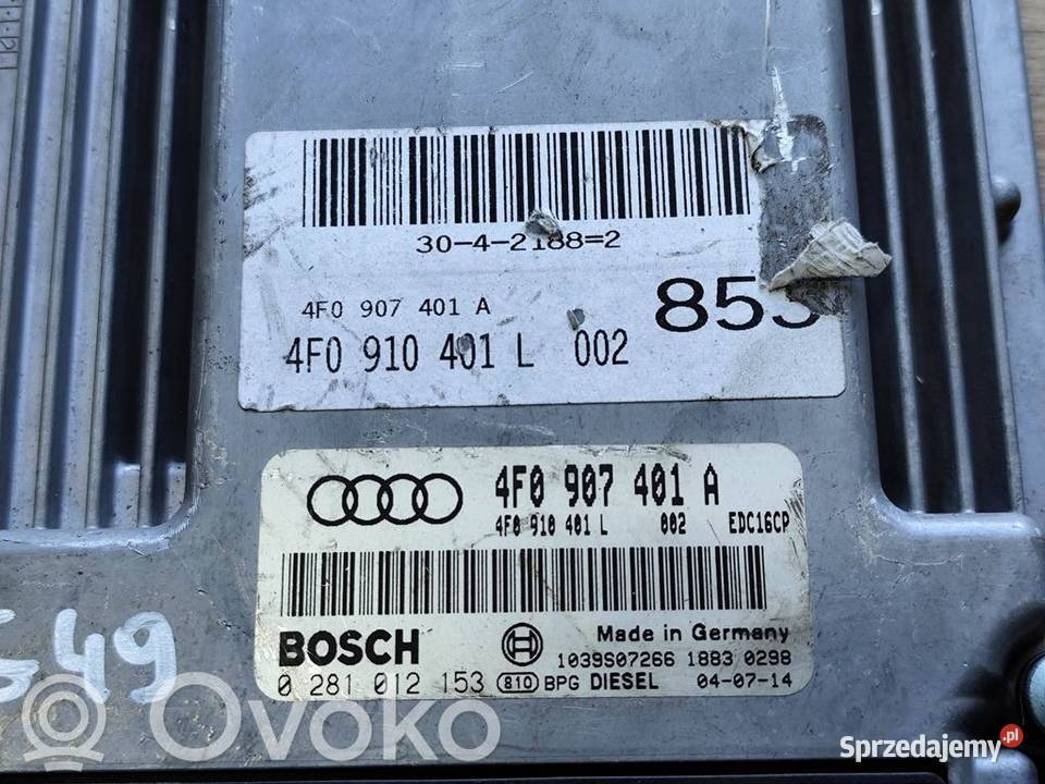 Audi A6 C6 30 STEROWNIK KOMPUTER SILNIKA ECU Czujniki i sterowniki