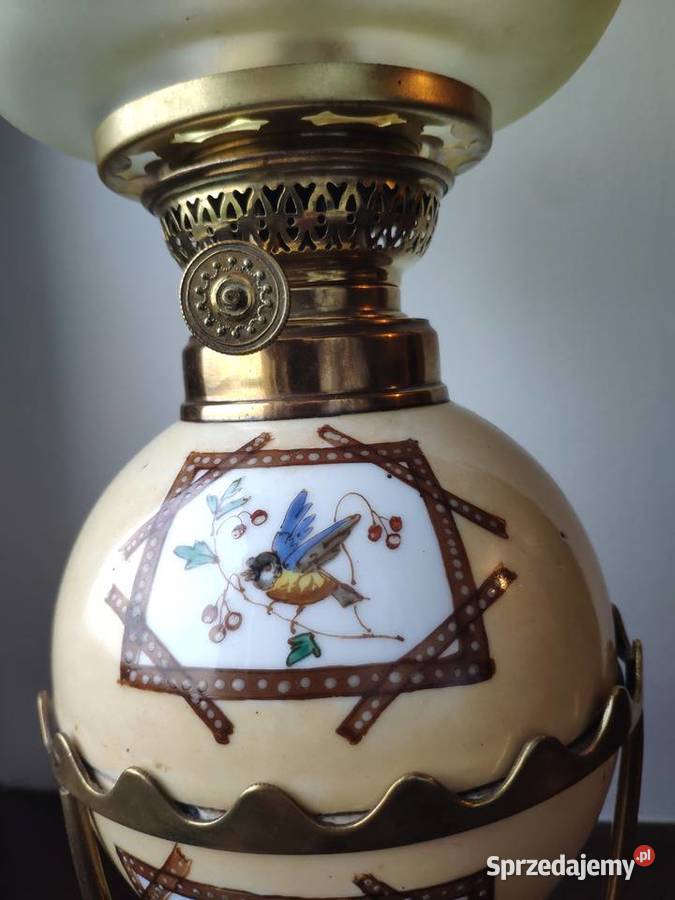 Stara francuska porcelanowa lampa naftowa n4 Kraków