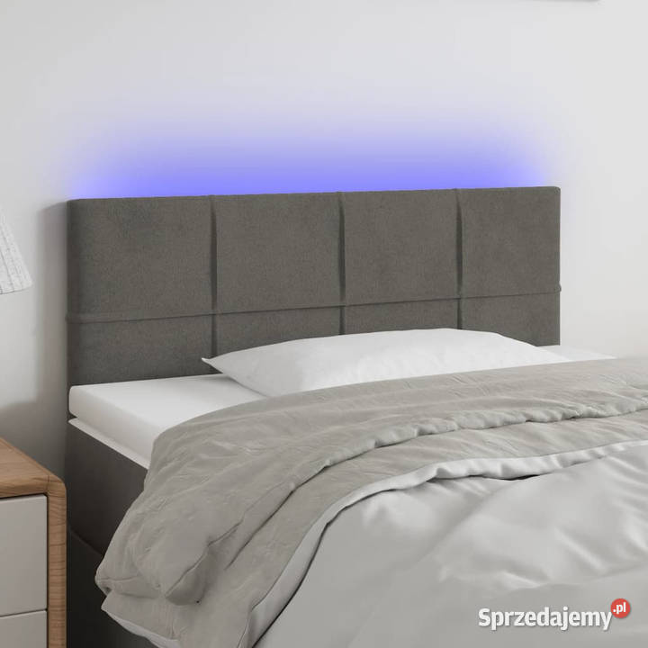 Zagłówek do łóżka z LED ciemnoszary 90x5x7888 Warszawa