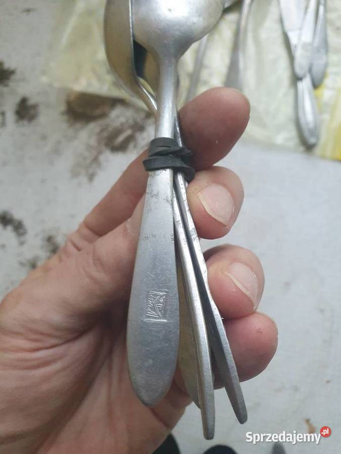 Sztućce aluminiowe stare PRL vintage mazowieckie Warszawa
