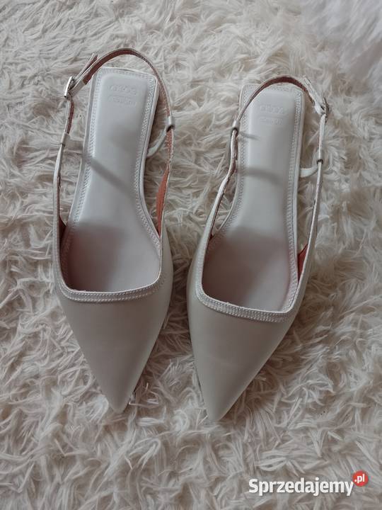 41 ASOS Design Białe baleriny z odkrytą piętą z 28cm Kraków