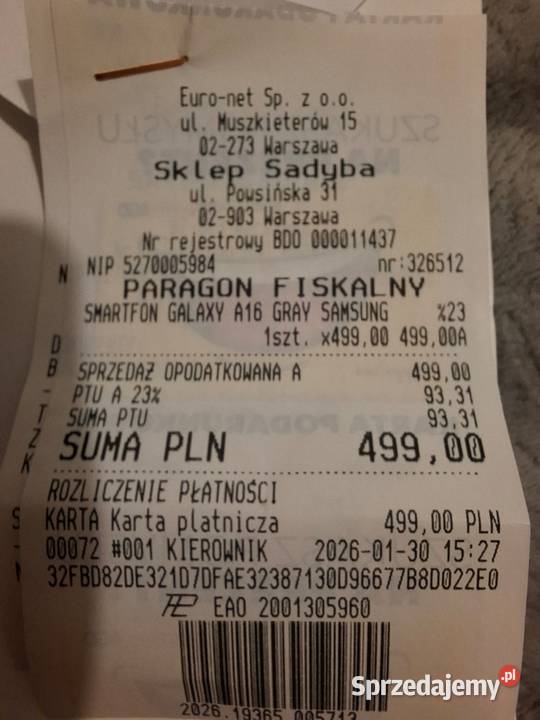 Samsung A 16 Warszawa