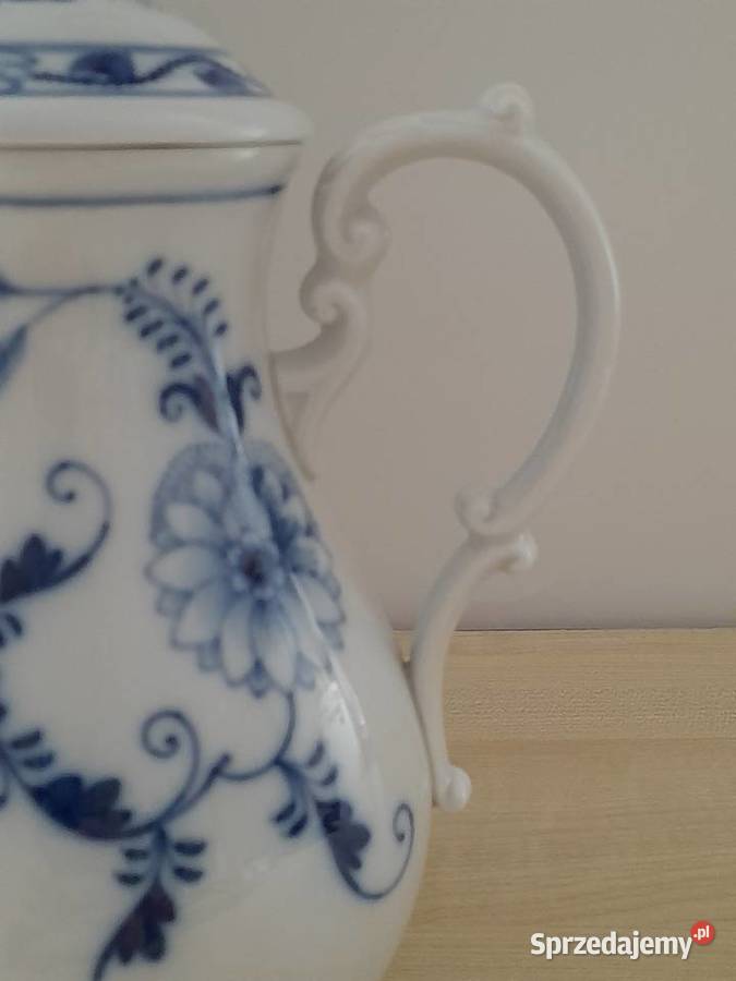Porcelanowy dzbanek Meissen wzór cebulowy Bogatynia