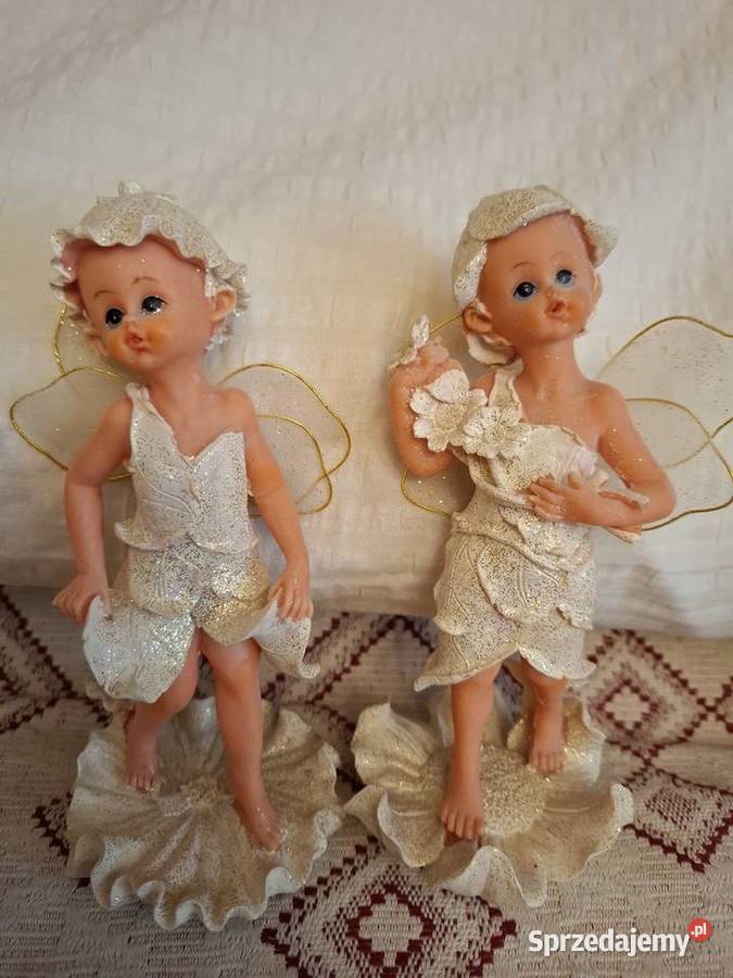 Aniołek figurka 2 sztukibrokatowe sukieneczki ok sprzedam