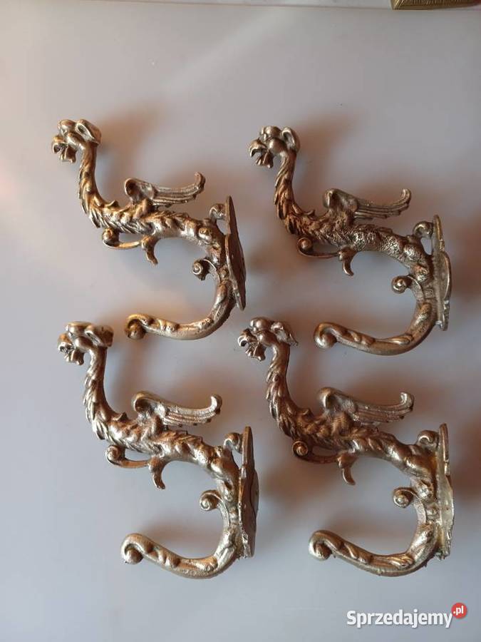 Stylowy masywny wieszak mosiężny Poznań