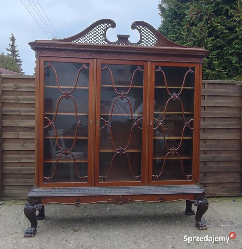 Kredens serwantka witryna chippendale rzeźbienia Dom i Ogród Warszawa