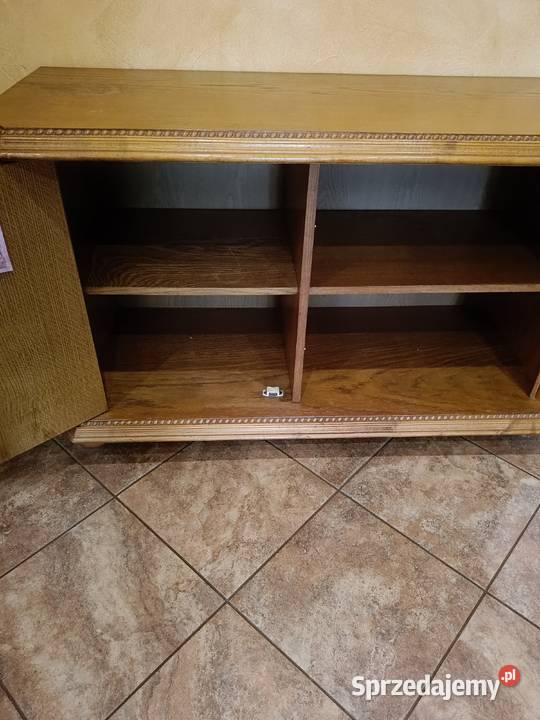 Witryna dębowa przeszklona z szafką RTV kujawsko-pomorskie Lipno