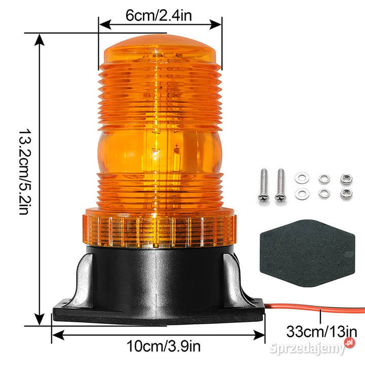 Lampa bramy auta robót drogowych 12 24 v plastik