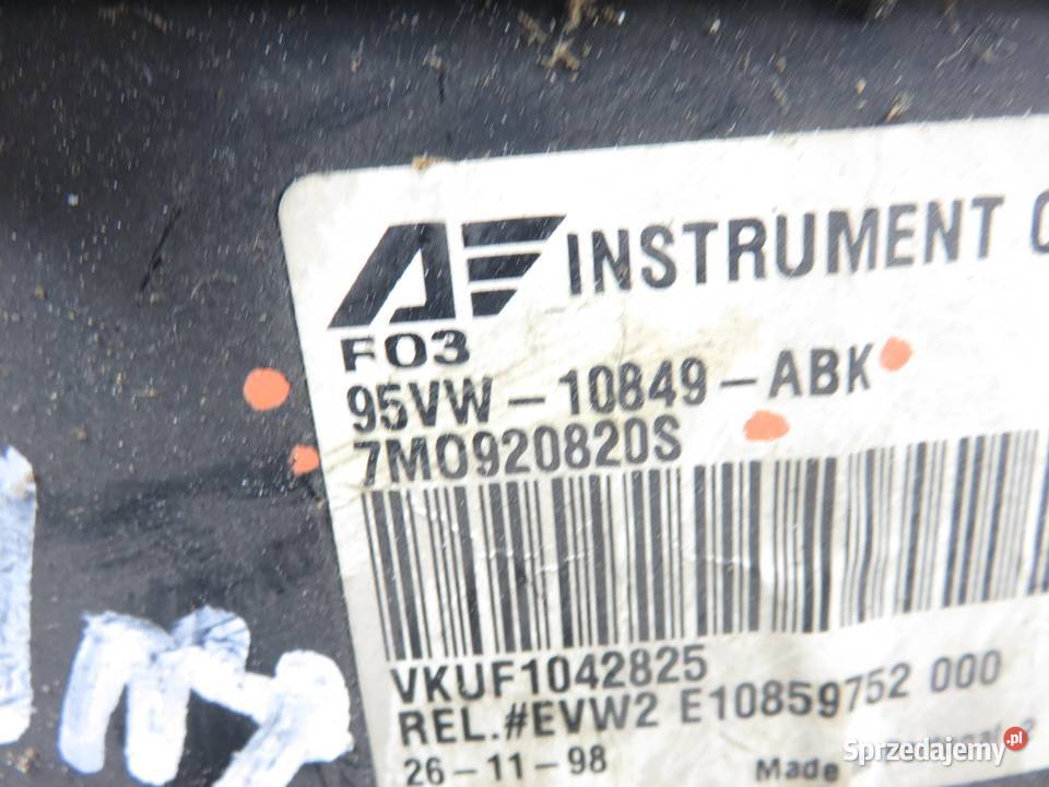 LICZNIK VW SHARAN I 19 TDI 7M0920820S