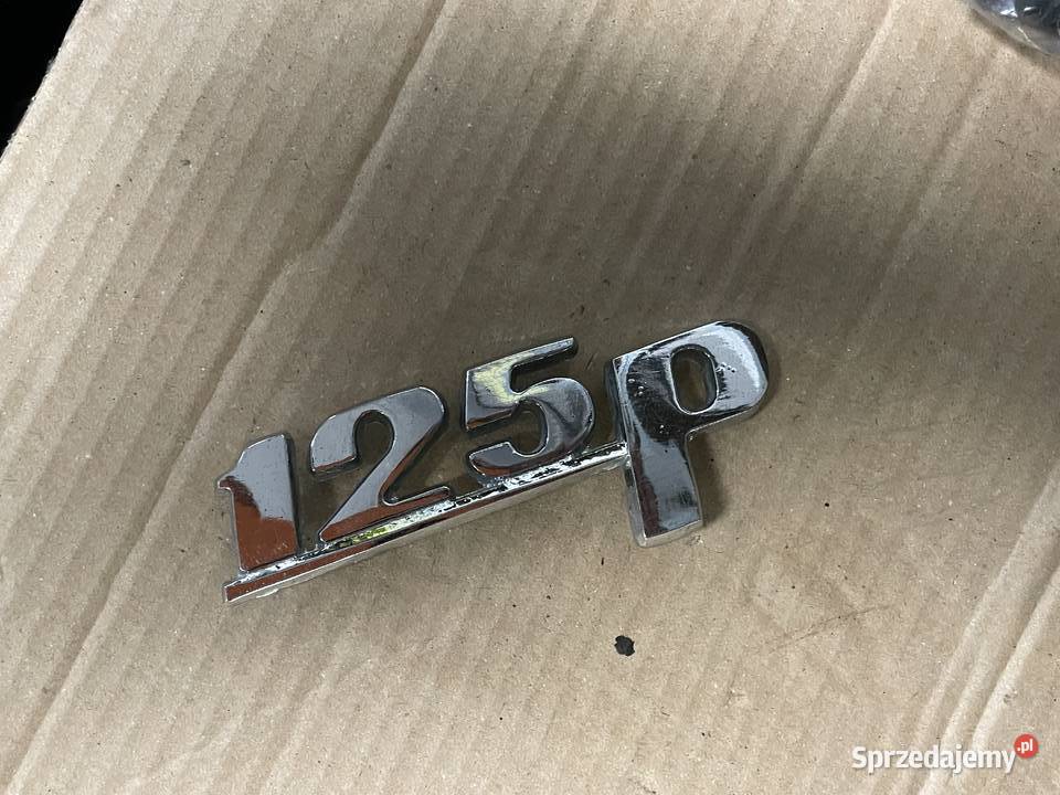 Emblemat znaczek Fiat 125p metalowy chrom Strzegom