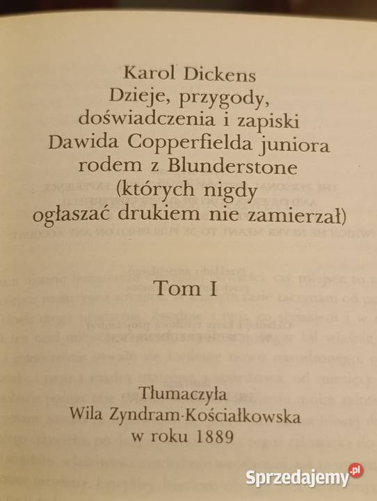 Karol Dickens Dawid Copperfield tom 1