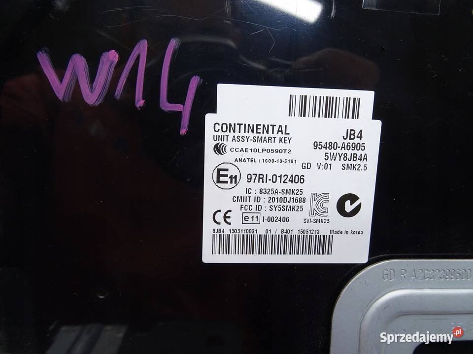 MODUŁ STEROWNIK KEY 95480A6905 HYUNDAI I30 II osobowe