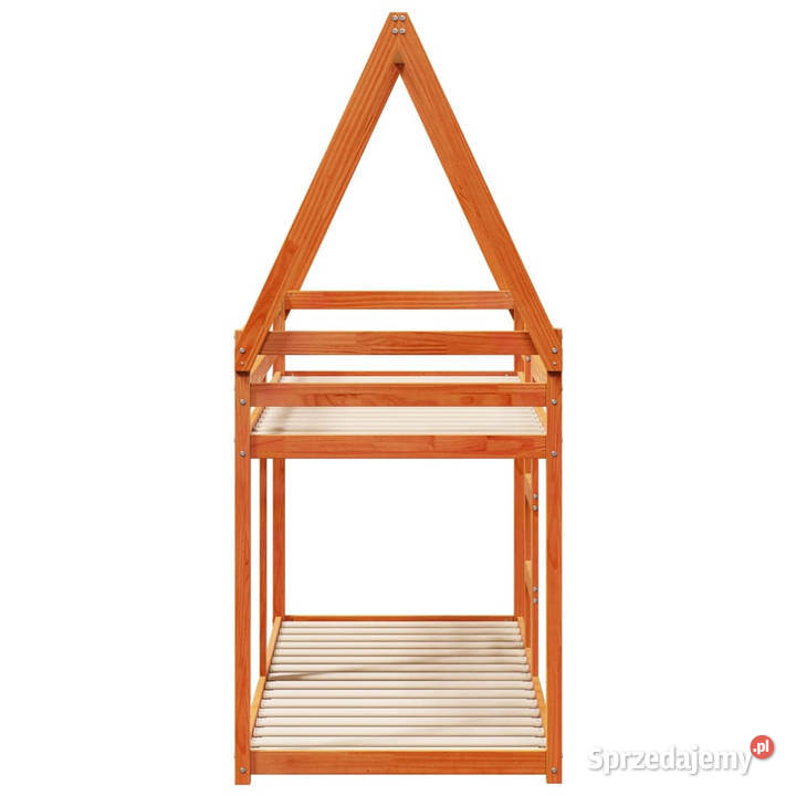 Łóżko z piętrem i daszkiem woskowy brąz 80x200 205cm Warszawa
