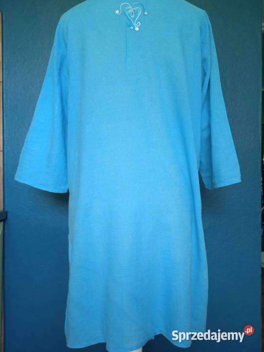 TURKUSOWA LETNIA SUKIENECZKA Z HAFTEM r 42 wielkopolskie Piła