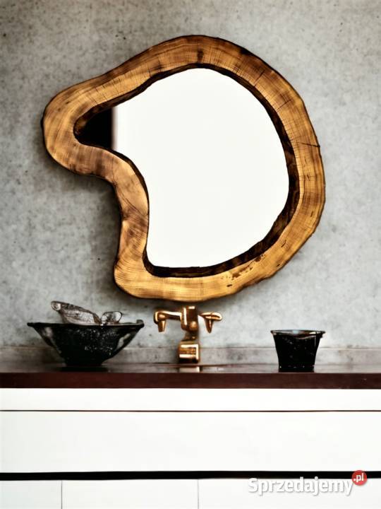 Nowoczesne okrągłe lustra do łazienki drewno Rzeszów sprzedam