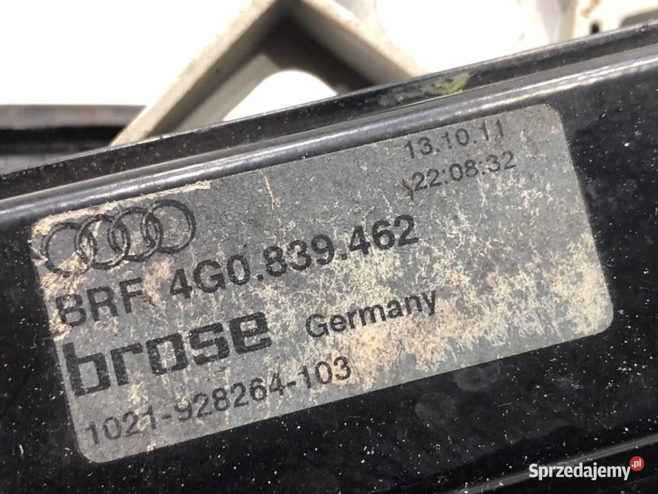 PODNOŚNIK SZYBY PRAWY TYŁ AUDI A6 C7 4G0839462 osobowe