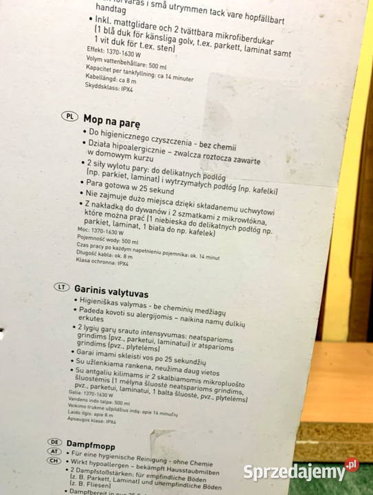 Mop Elektryczny Silver Crest podkarpackie Stalowa Wola sprzedam