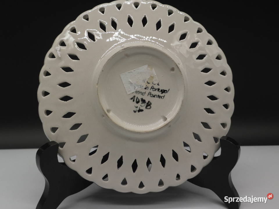 Zabytkowy portugalski talerz ceramiczny z