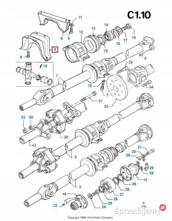 UCHWYT MOCOWANIE WAŁU FORD TRANSIT III 25 29