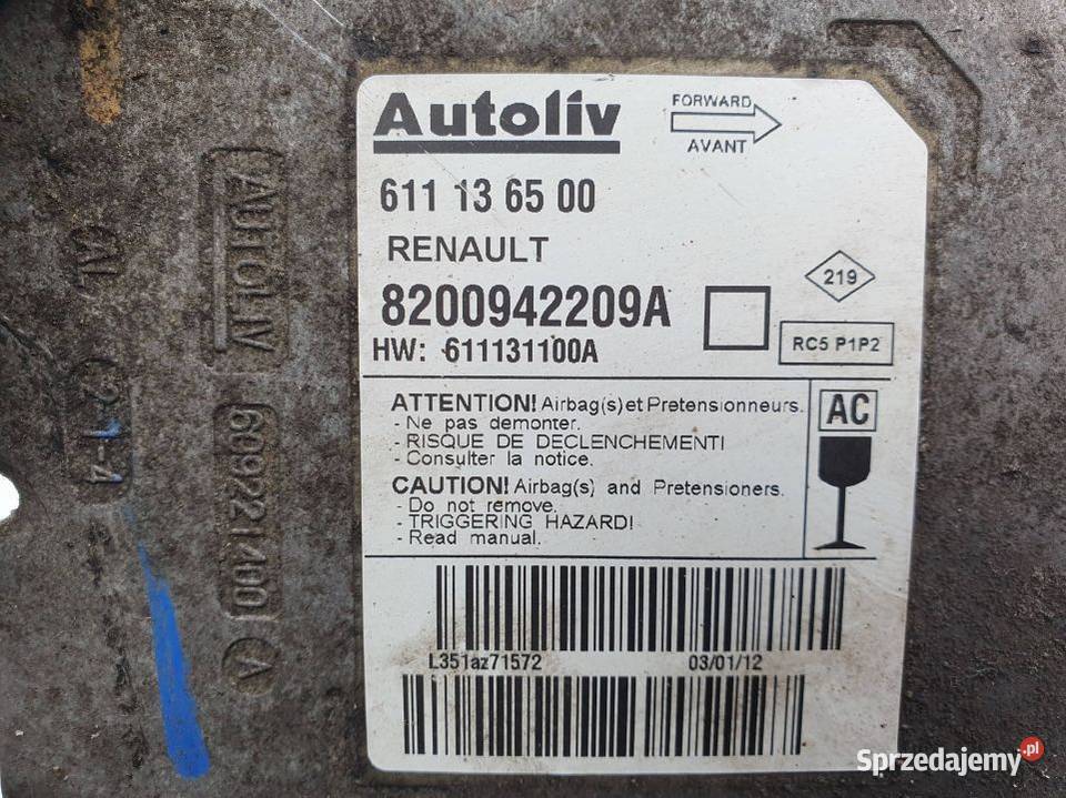 SENSOR AIRBAG RENAULT MASTER III 8200942209A Lipno