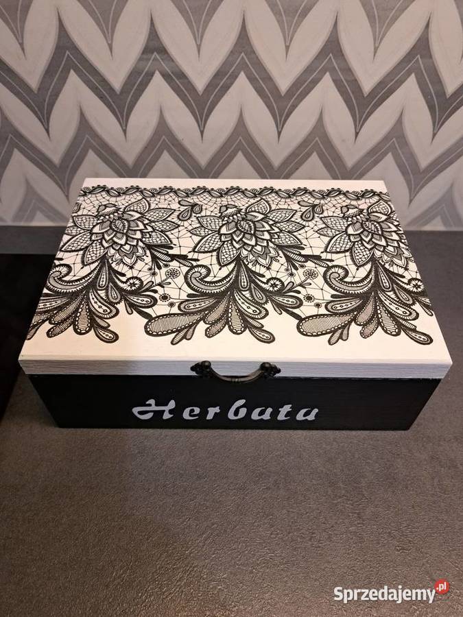 Herbaciarka pudełko drewniane handmade Kędzierzyn-Koźle