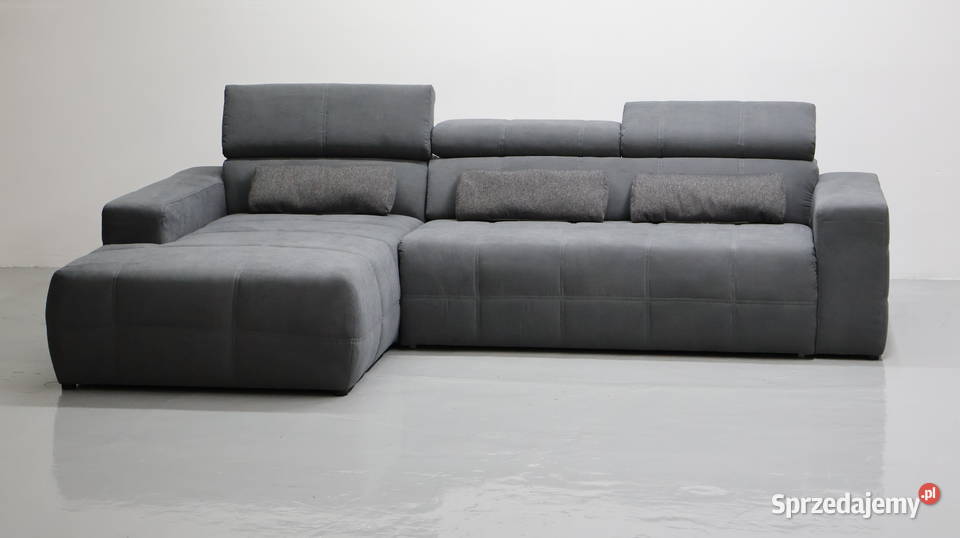 TPF Narożnik regulowane zagłówki zamsz popiel Poznań