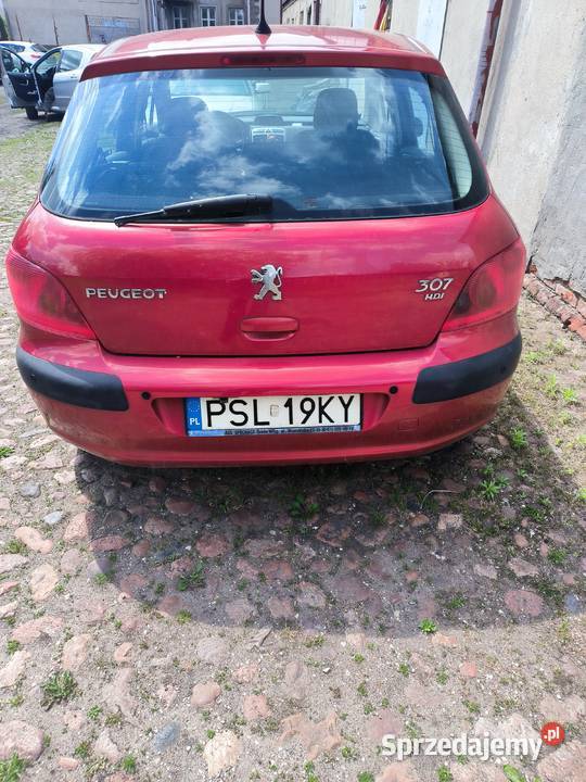Peugeot 307 14 hdi 2004r czerwony wielkopolskie Słupca sprzedam