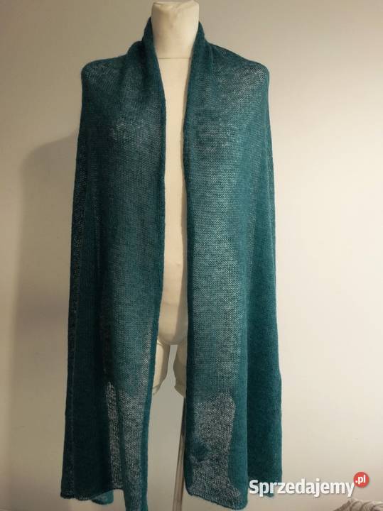 Szal Moherowy Duży Mgiełka Morski Kolor HM Łomża sprzedam