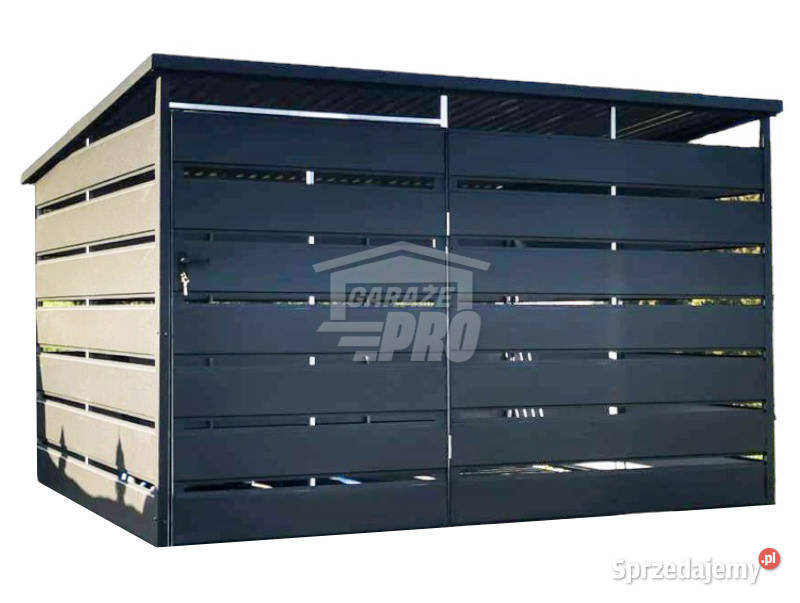 Wiata śmietnikowa 25x15m Antracyt Schowek Mrągowo