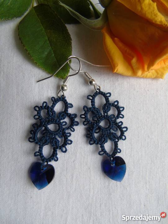 Kolczyki Frywolitkowe Wiśniowa