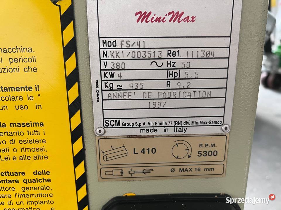 Wyrówniarko grubościówka SCM Mini FS410 Produkcja Juszczyn