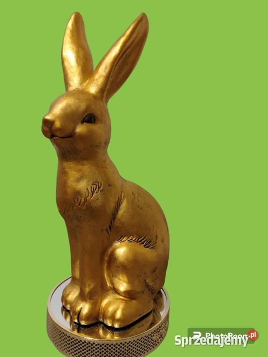 Zając Wielkanocny srebrny duzy Wyposażenie wnętrz Dębica