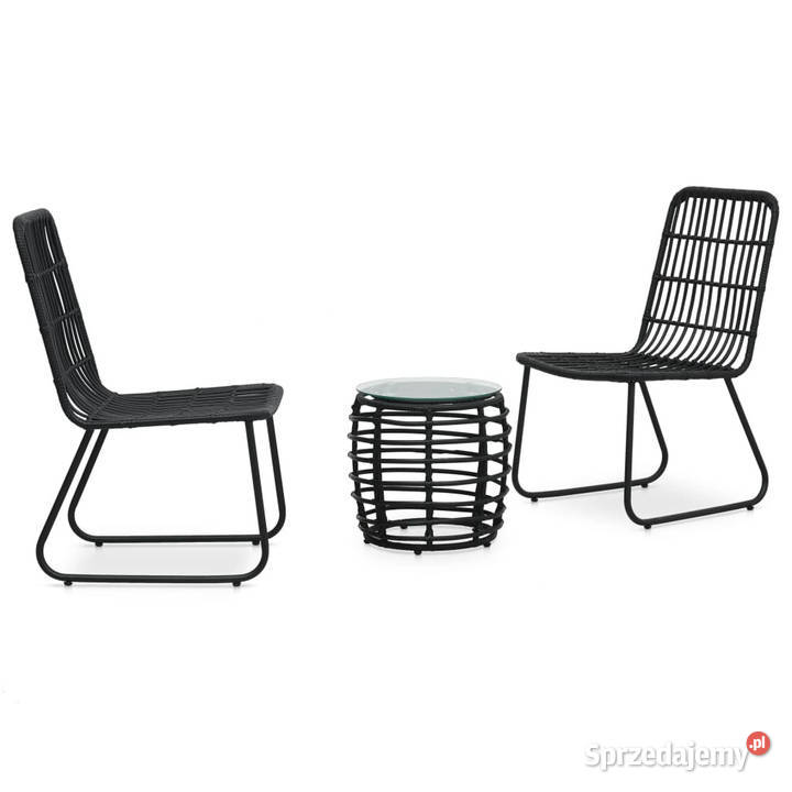 3cz zestaw mebli bistro rattan PE czarny WM48585 Zestawy mebli ogrodowych Warszawa