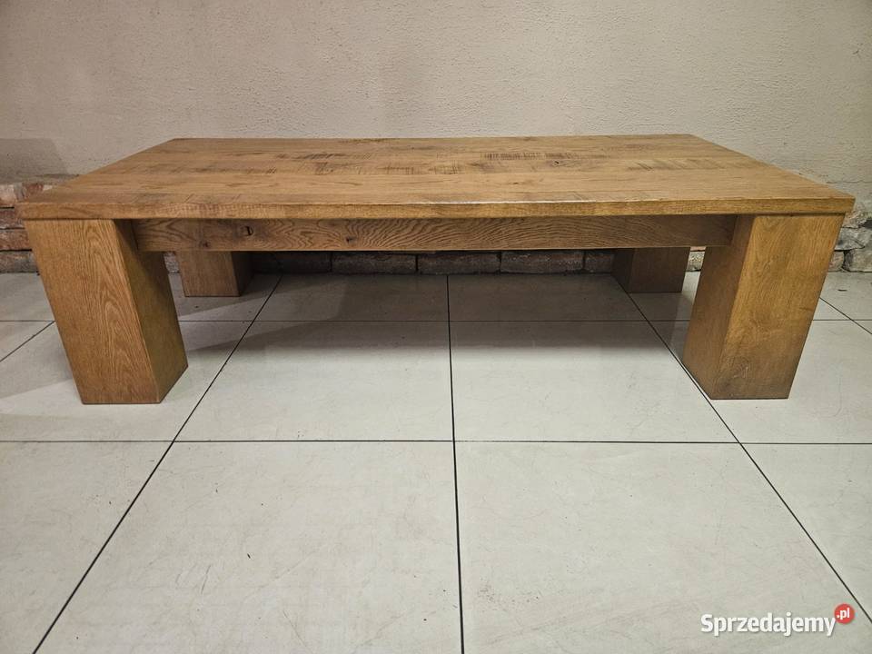 Niski stolik ŁAWA DĘBOWA surowy styl