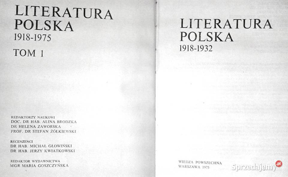 Literatura Polska 19181975 Tom 1 19181932 Praca Rok wydania 1975 Pozostałe Chełm