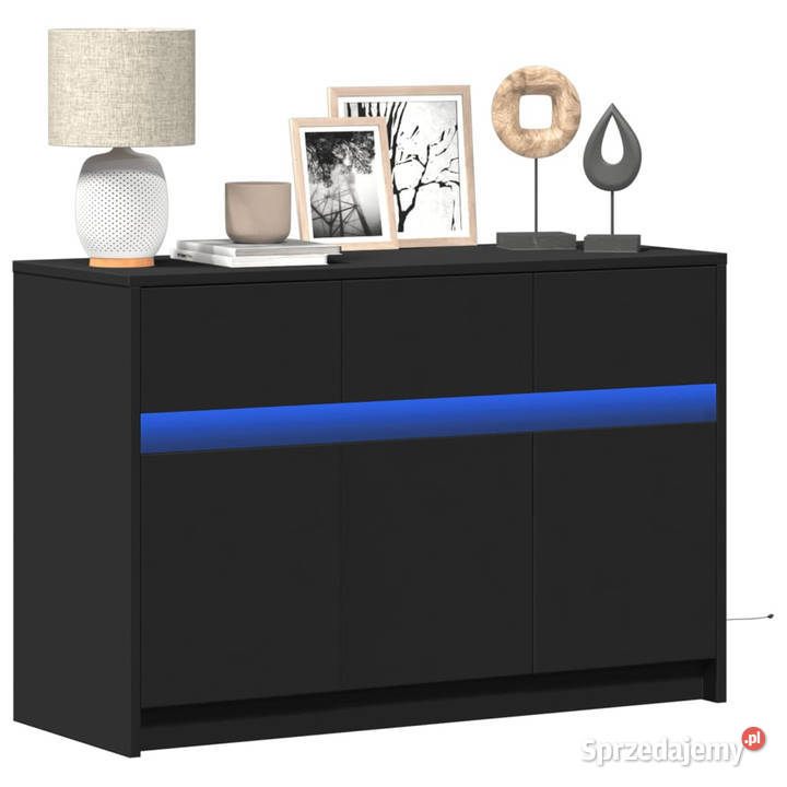 Szafka TV z LED czarna 91x34x61 materiał sprzedam