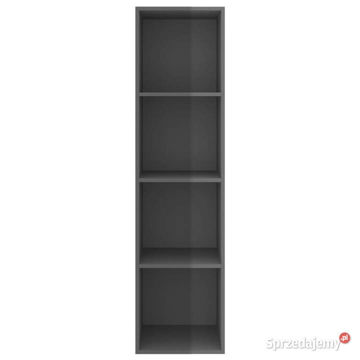 Wisząca szafka TV szara wysoki połysk 37x37x1425