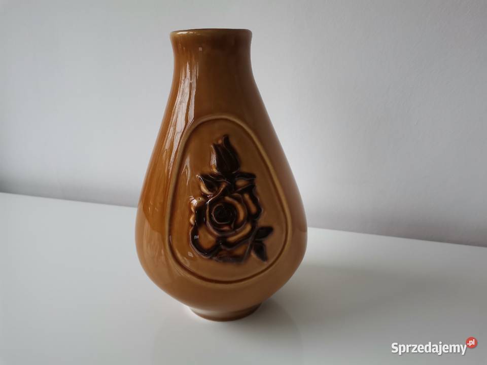 Stary wazon z Różą porcelt Pruszków design PRL Katowice