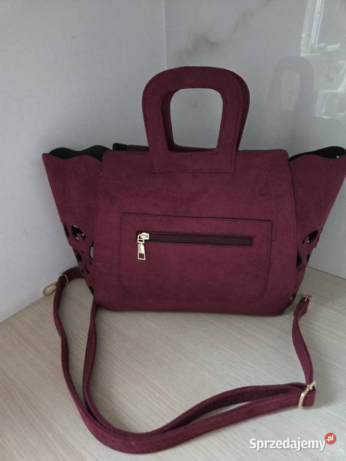 Torebka ażurowa bordo braz