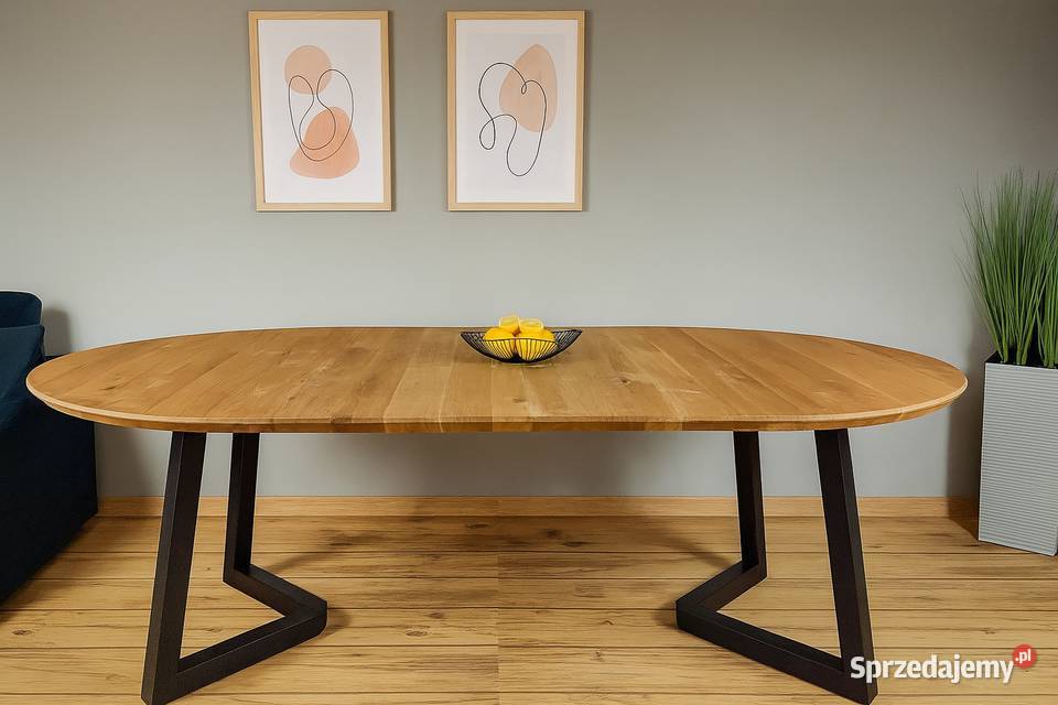 Stół Dębowy Okrągły LOFT 100 Lite Drewno Różne Gdańsk