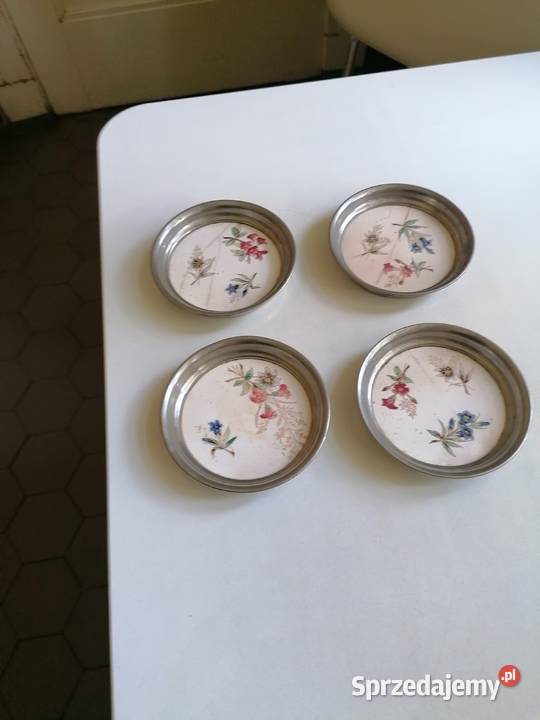 Talerzyk ręcznie malowany w srebrnej otoczce Gdańsk