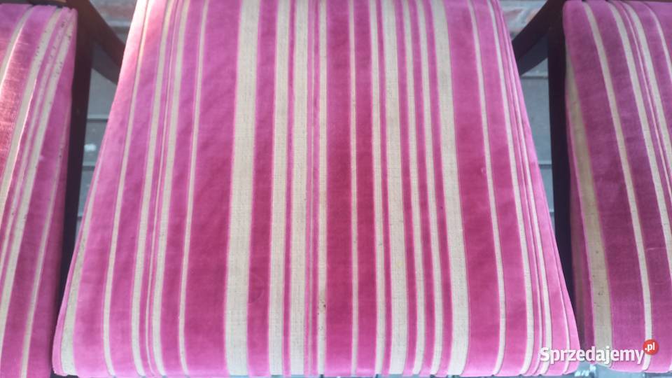 Krzesła drewniane tekowe z materiałową tapicerką 90cm