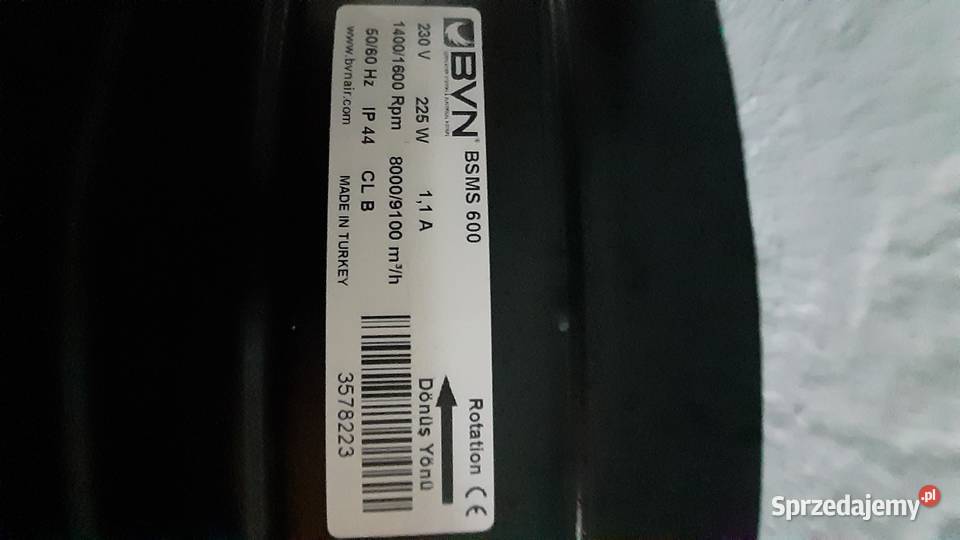 Wentylator osiowy przemysłowy BSMS 600 BVN Bartoszyce